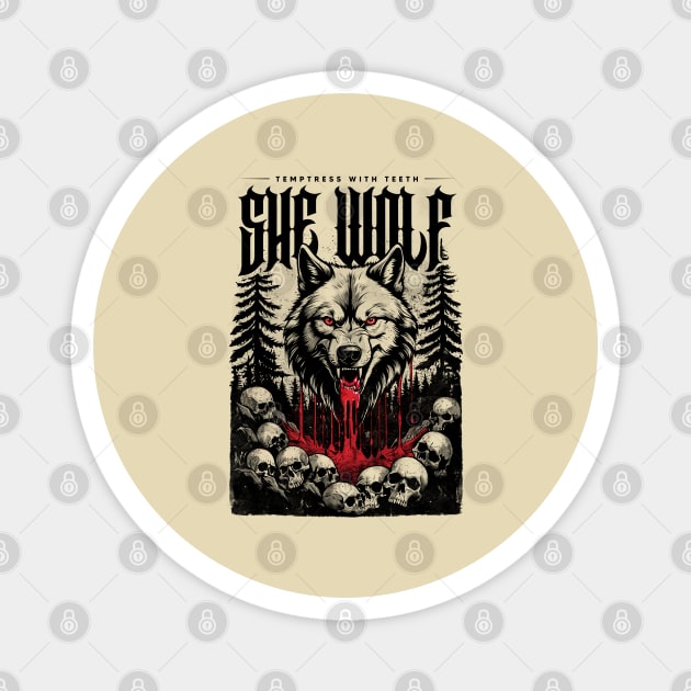 SHE WOLF Magnet by artslaves